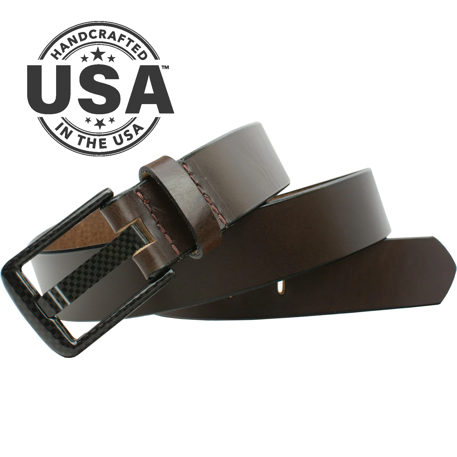 Carbon Fiber Wide Pin Brown Belt | Handcrafted in the USA