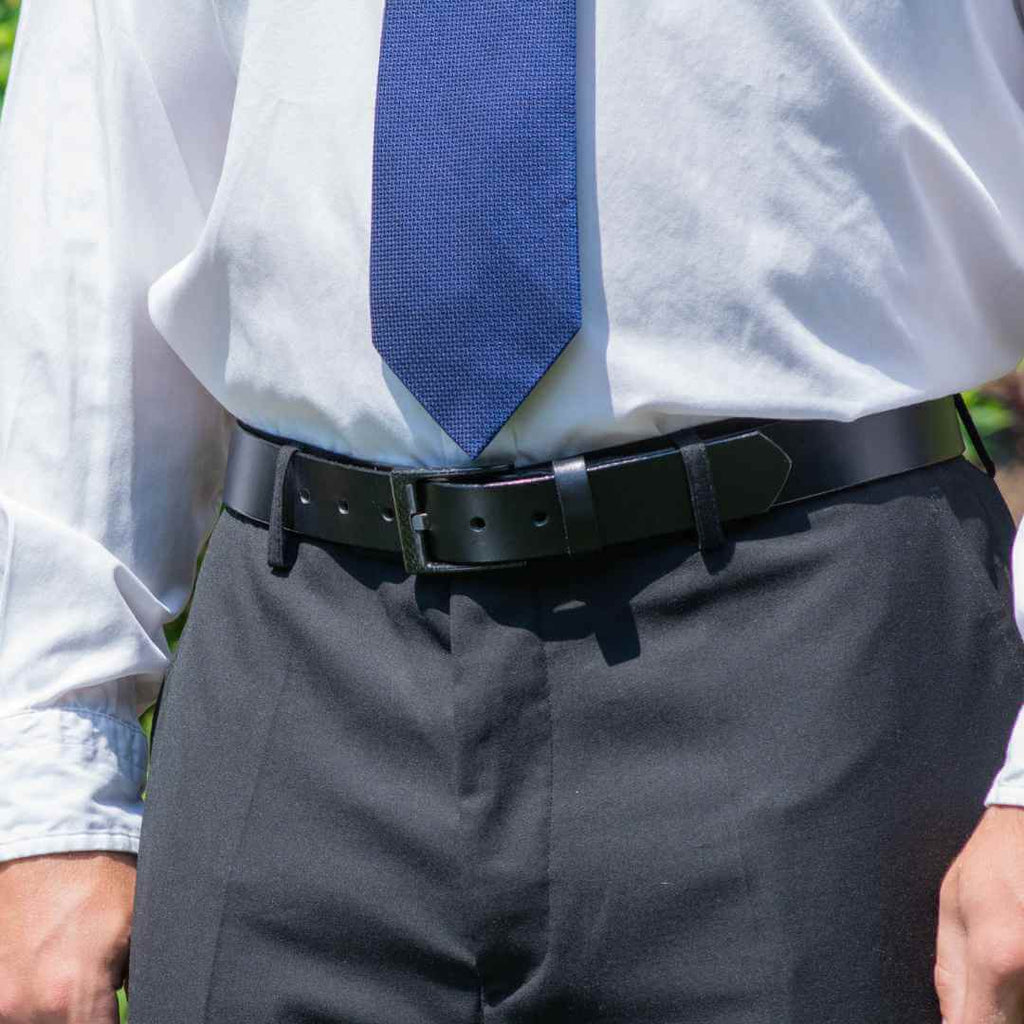 Classified Black Leather Dress Belt | Pilot Belt | Carbon Fiber Buckle 42 inch Classified Black Leather Dress Belt | Pilot Belt | Carbon Fiber Buckle 42 inch