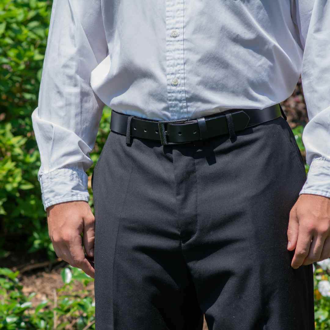 Classified Black Leather Dress Belt | Pilot Belt | Carbon Fiber Buckle 42 inch Classified Black Leather Dress Belt | Pilot Belt | Carbon Fiber Buckle 42 inch