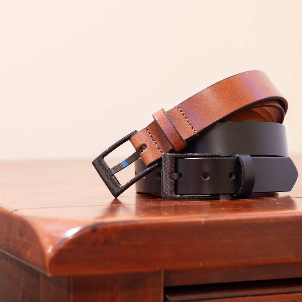 The Classified Leather Belt Set by Nickel Smart®