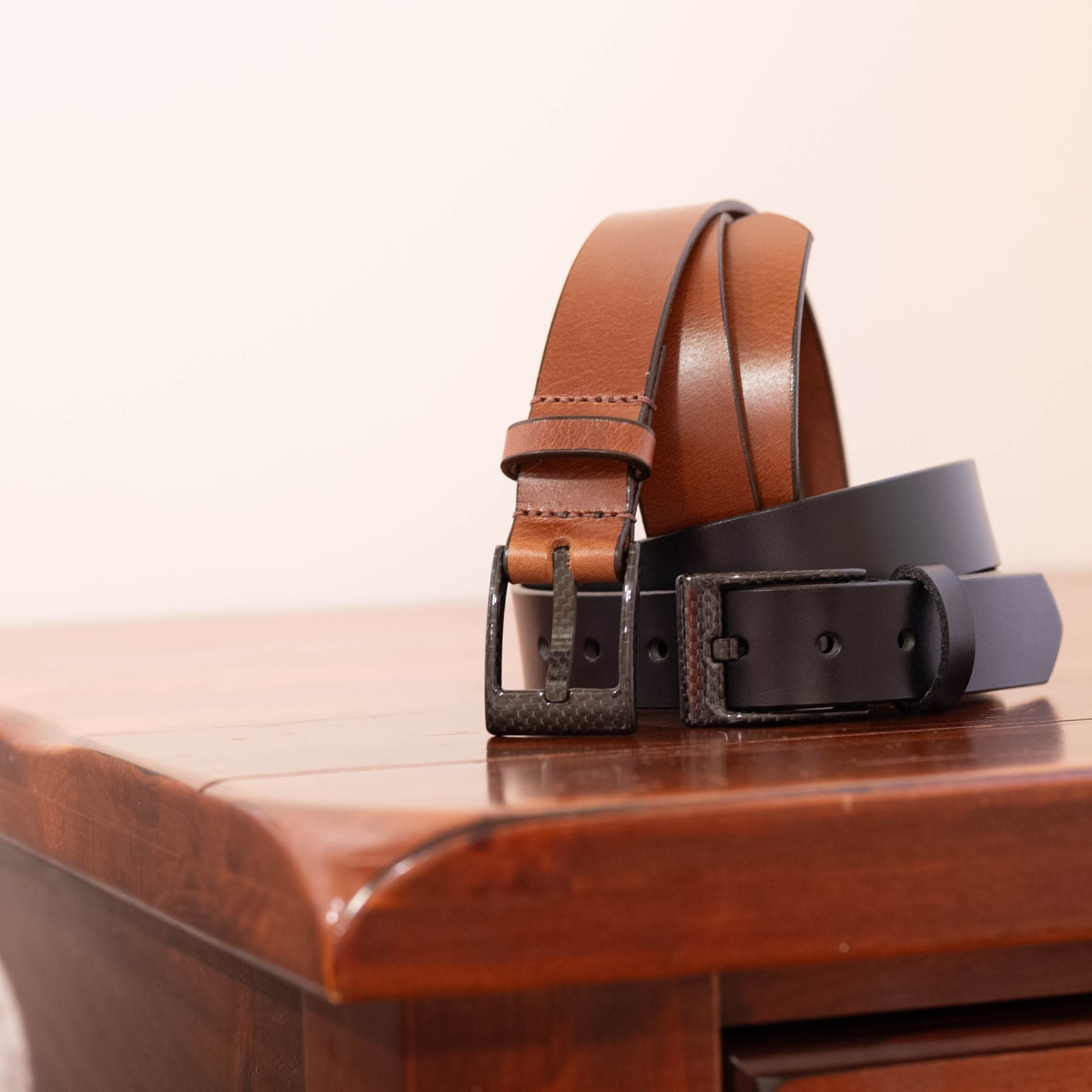 The Classified Leather Belt Set by Nickel Smart®