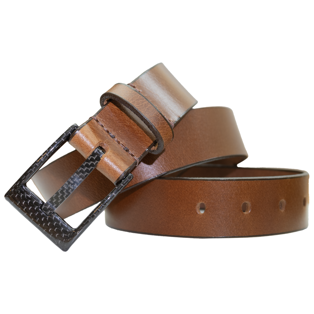 The Classified Brown Leather Belt by Nickel Smart®