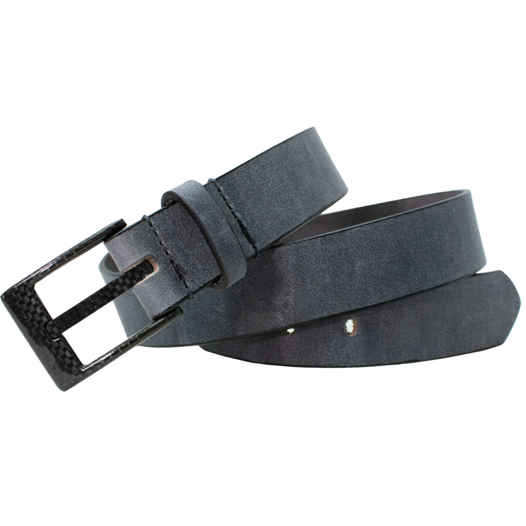 The Classified Distressed Leather Belt Gray Travel Belt