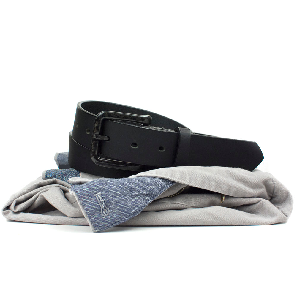 The Classified Black Leather Belt by Nickel Smart®