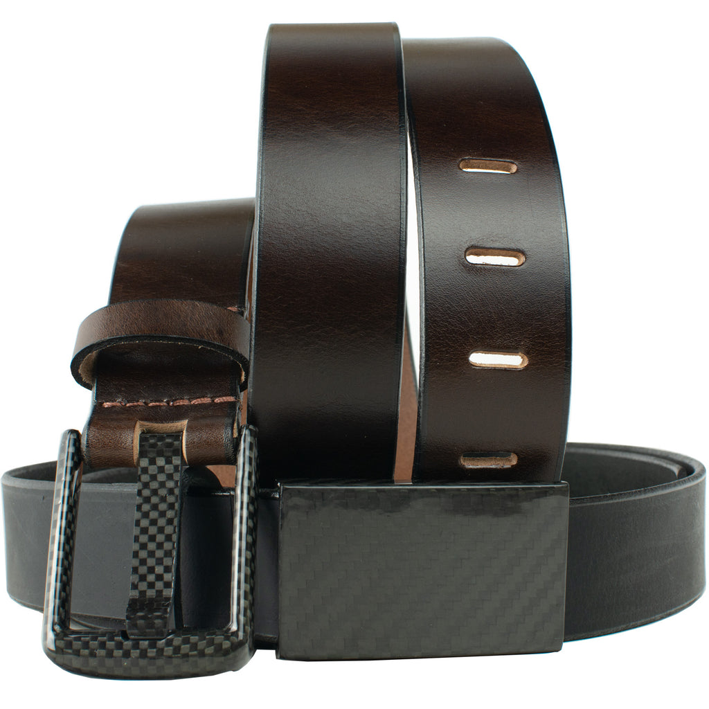 Zero Metal Belt Duo by Nickel Smart -  no metal, lightweight, TSA-friendly, brown and black leather