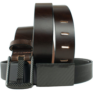 Zero Metal Belt Duo by Nickel Smart -  no metal, lightweight, TSA-friendly, brown and black leather